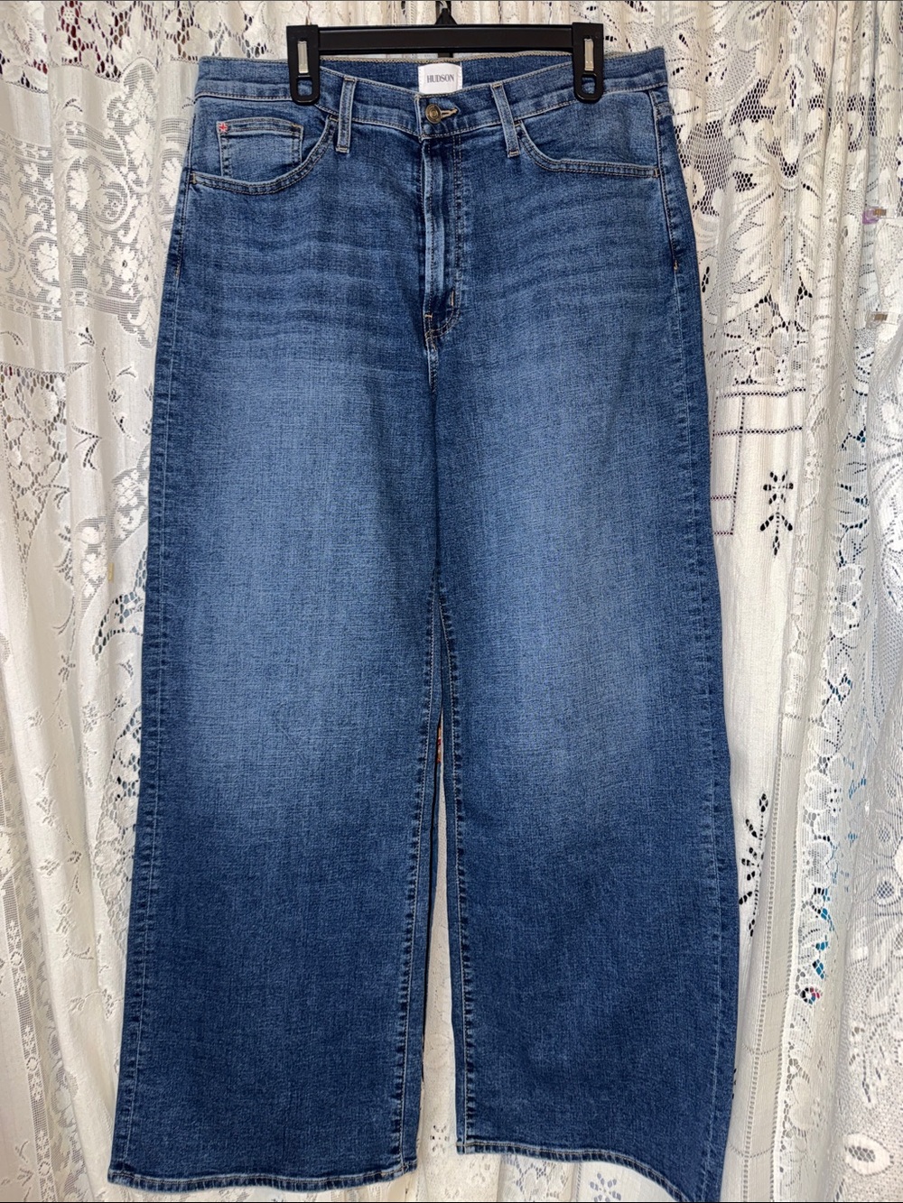 Hudson Jeans Wide Leg‎ Flare Jeans in Medium Blue Wash Jolene